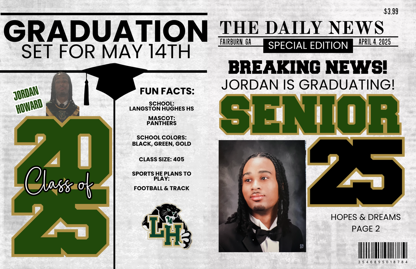 Custom Graduation Newspaper – Personalized Senior Highlight Keepsake