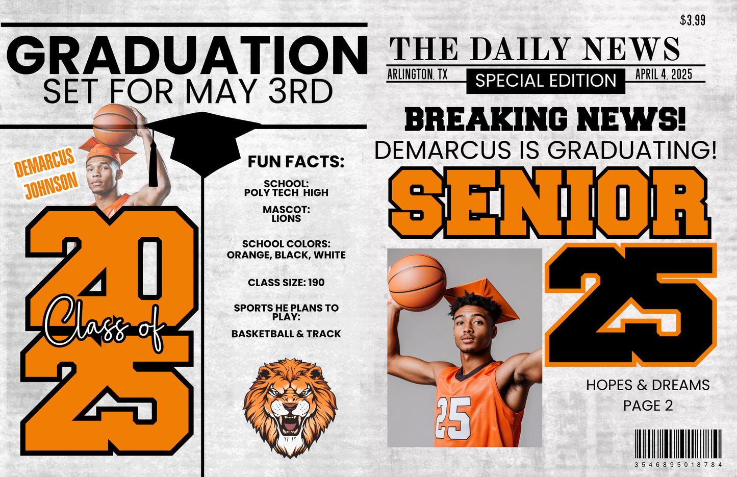 Custom Graduation Newspaper – Personalized Senior Highlight Keepsake