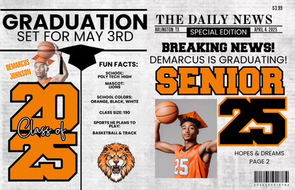 Custom Graduation Newspaper – Personalized Senior Highlight Keepsake