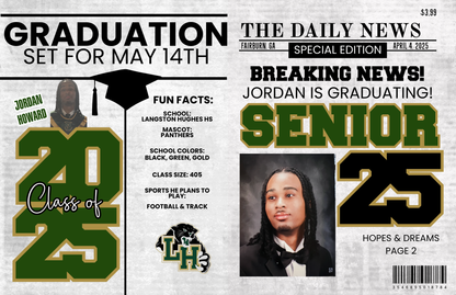 Custom Graduation Newspaper – Personalized Senior Highlight Keepsake